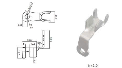 Right angle ring terminal 25-6